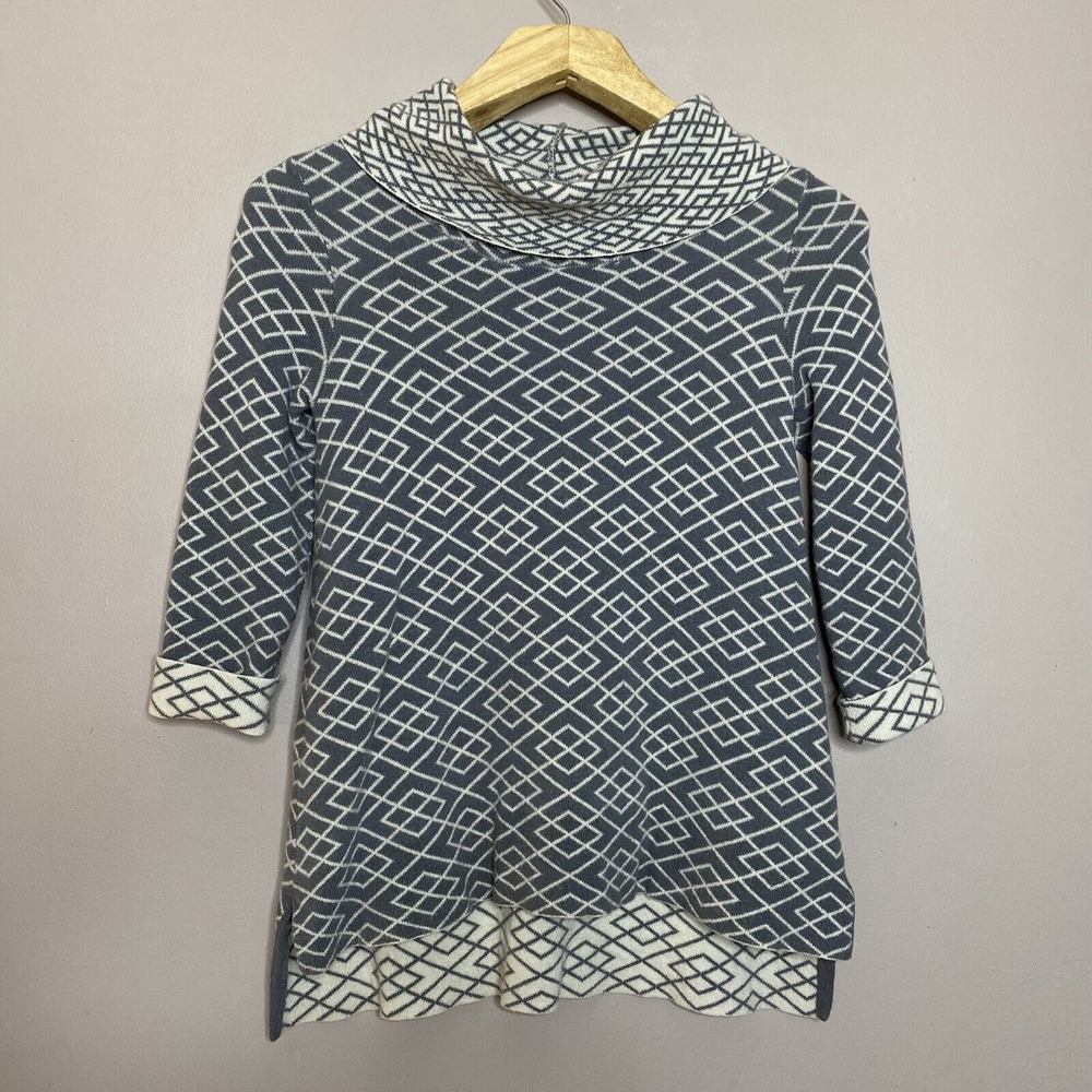 Anthropologie Moth Galena Argyle Cowl Neck Sweater Women‎ Size XS